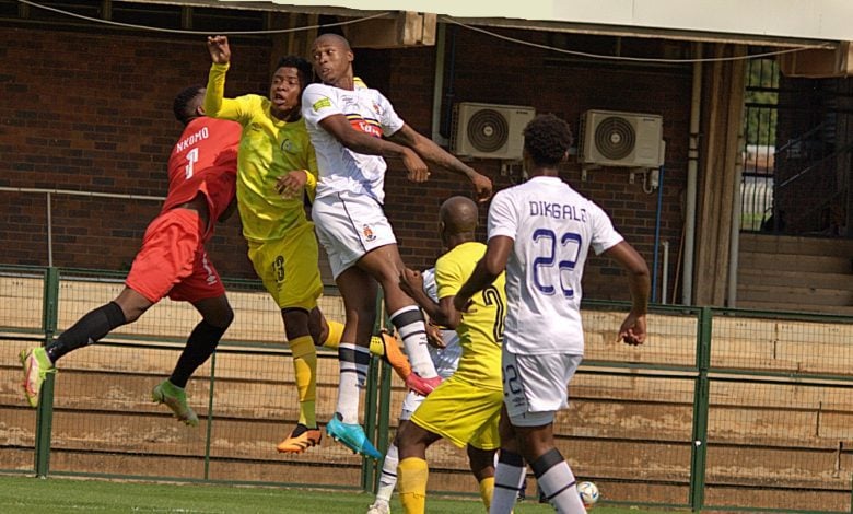 Orbit College in action against AmaTuks at Tuks Stadium