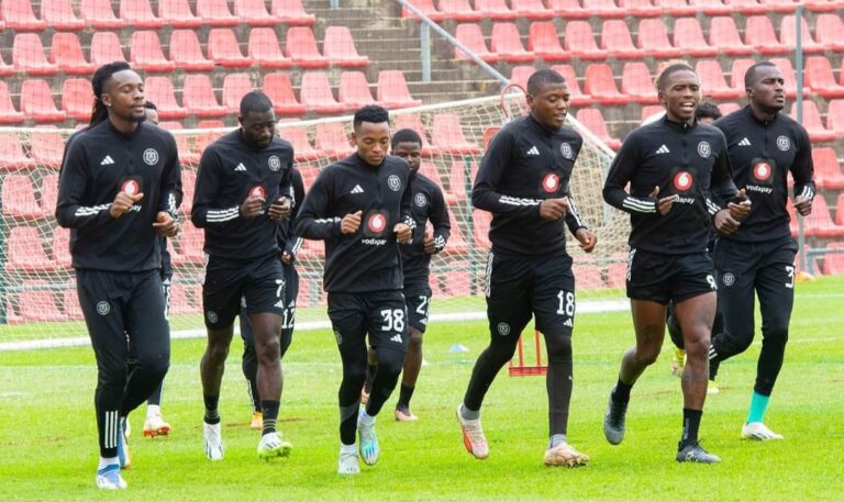 Orlando Pirates players at training at Rand Stadium