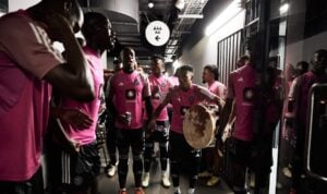 Orlando Pirates signing as they prepare for a game