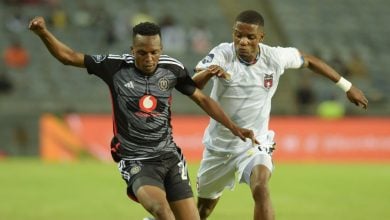 Patrick Maswanganyi in action for Orlando Pirates in the DStv Premiership