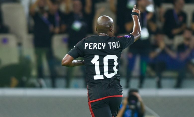 Percy Tau celebrate a goal for Al Ahly in the Club World Cup