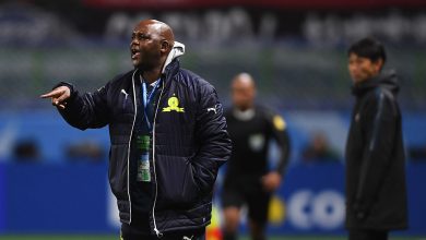 Pitso Mosimane, Coach of Mamelodi Sundowns gives instructions during the FIFA Club World Cup second round match between Mamelodi Sundowns and Kashima Antlers at Suita City Football Stadium on December 11, 2016 in Suita, Japan.