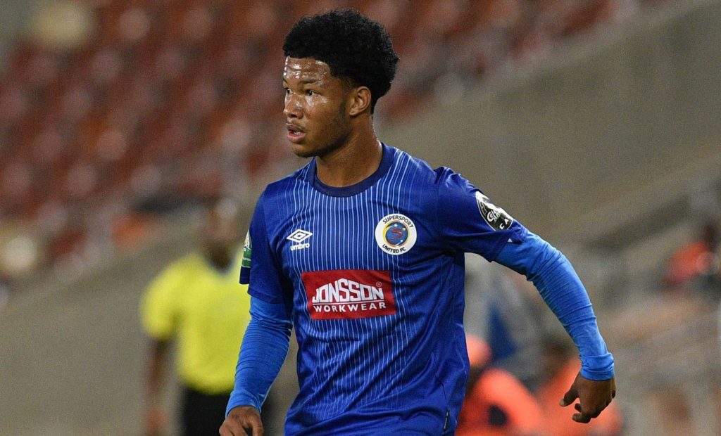 Shandre Campbell in action for SuperSport United in the DStv Premiership