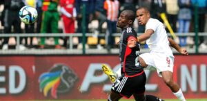 Tapelo Xoki in action for Orlando Pirates in DStv Premiership against Stellenbosch FC