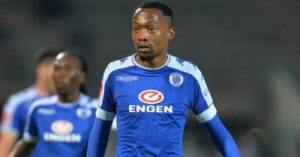 Thabo Mnyamane in action at SuperSport United
