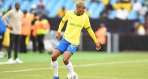 Thapelo Morena in action for Mamelodi Sundowns in the DStv Premiership