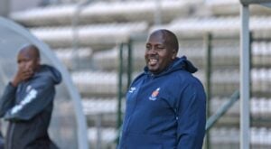 Tlisane Motaung on the touch line for AmaTuks