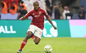 Al Ahly star Percy Tau in action