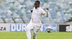 Andile Mpisane in action for Royal AM in the DStv Premiership