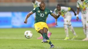 Broos on why Percy Tau ended up taking penalty instead of Mokoena