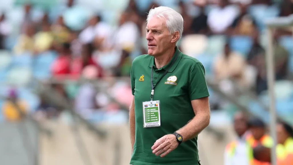 Bafana Bafana head coach Hugo Broos after a game