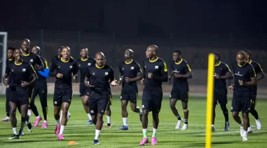 Bafana Bafana players during a training session in Ivory Coast