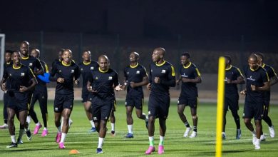 Bafana Bafana players during a training session in Ivory Coast