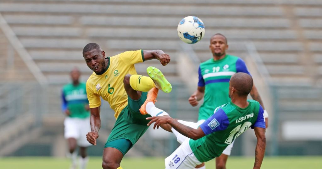 Training match between Bafana Bafana and Lesotho at Lucas Moripe Stadium ahead of AFCON tournament.