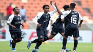 Carling All-Stars in celebratory mood.