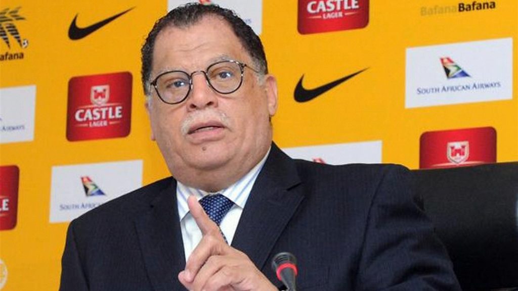 SAFA president Dr Danny Jordaan addressing the media.