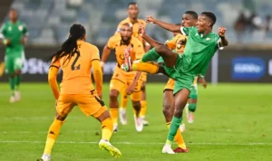 Elias Mokwana of Sekhukhune United in action against Kaizer Chiefs