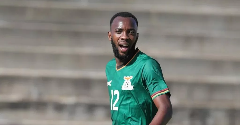 Justin Shonga in action for Zambia national team