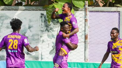 Kudakwashe Mahachi celebrating his only goal for Medeama SC