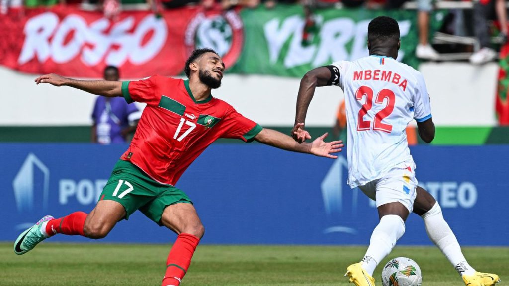 Morocco and Democratic Republic of Congo in action at AFCON