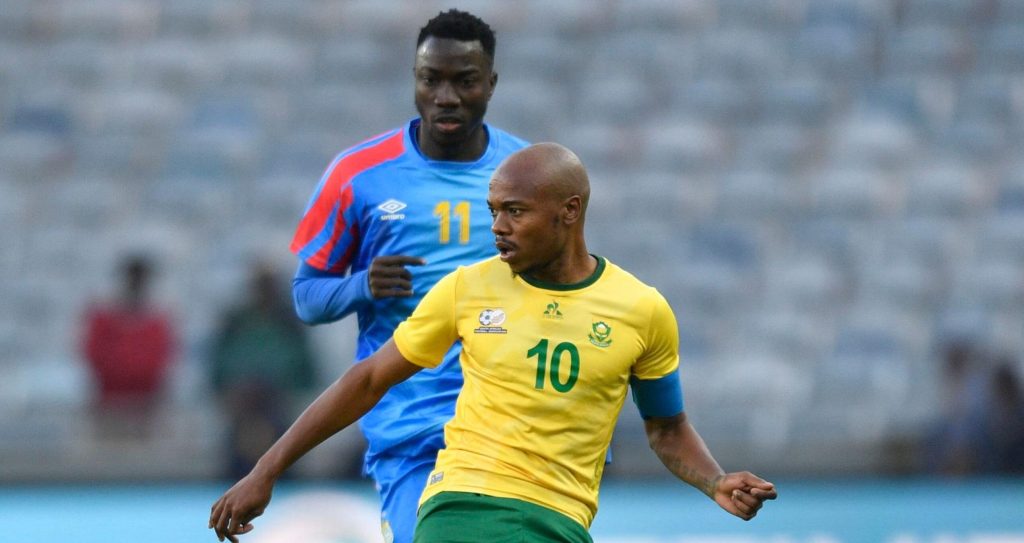 Percy Tau in action against DR Congo