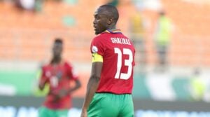 Peter Shalulile in action for Namibia at AFCON