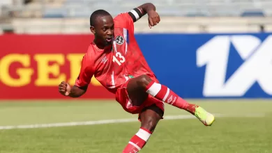 Peter Shalulile playing for Namibia