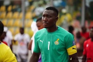 Richard Ofori of Ghana before a game. He is going to AFCON