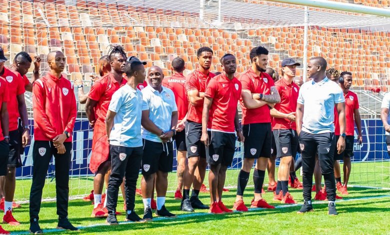 Sekhukhune United during a pitch inspection in the DStv Premiership