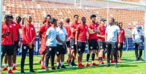 Sekhukhune United during a pitch inspection in the DStv Premiership