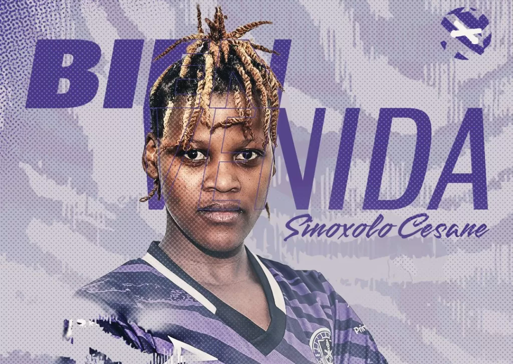Banyana Banyana star Sinoxolo Cesane in the colours of her new club