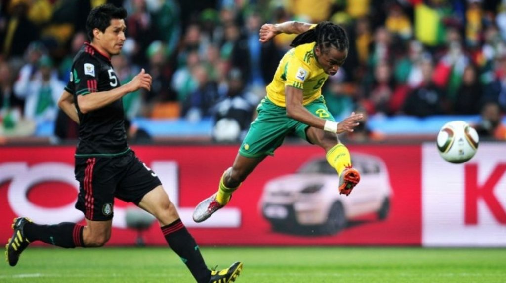 Siphiwe Tshabalala in action for Bafana Bafana during the 2010 FIFA World Cup in South Africa.