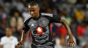 Thembinkosi Lorch in action for Orlando Pirates in the DStv Premiership
