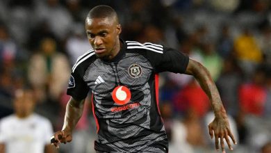 Thembinkosi Lorch in action for Orlando Pirates in the DStv Premiership