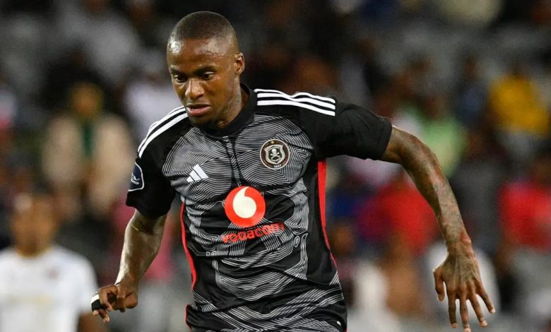 Thembinkosi Lorch in action for Orlando Pirates in the DStv Premiership