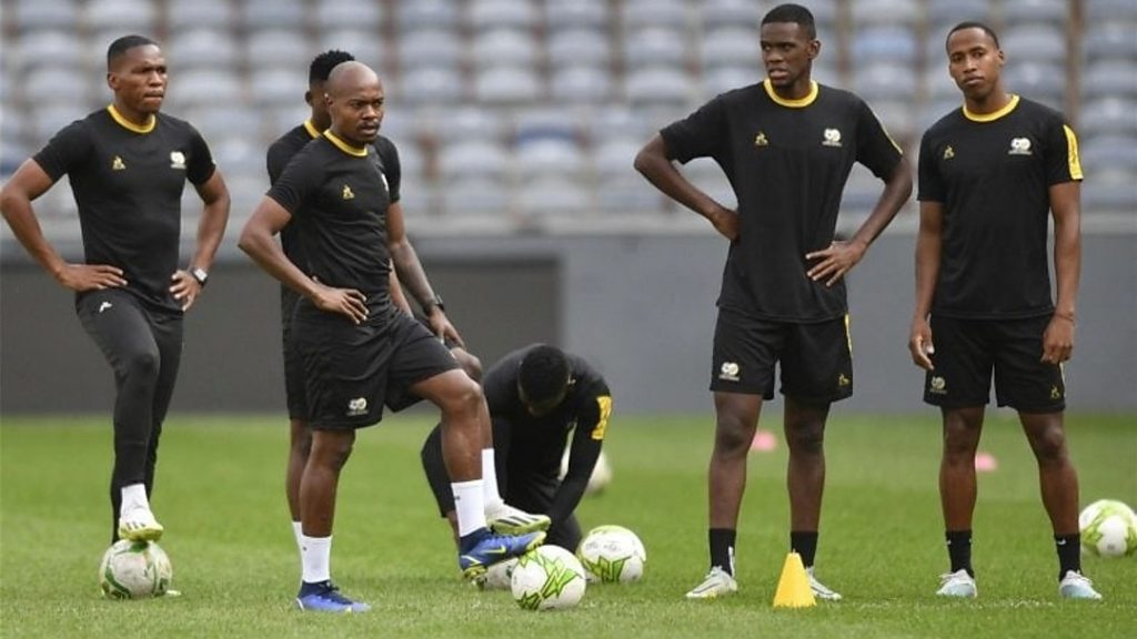 Bafana Bafana players during a training session, improved FIFA rankings.