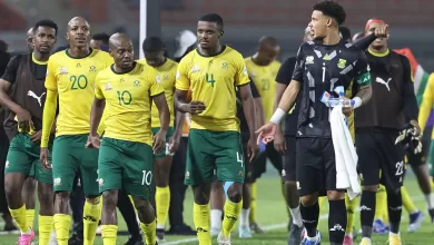Bafana Bafana players after a game at AFCON