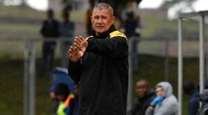 Calvin Johnson on the sidelines during a Kaizer Chiefs match in the DStv Premiership