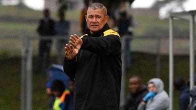 Calvin Johnson on the sidelines during a Kaizer Chiefs match in the DStv Premiership