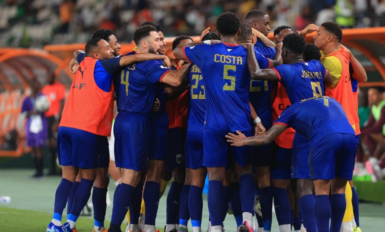 Cape Verde set to play Bafana Bafana celebrate a goal at AFCON