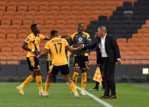 Cavin Johnson and Kaizer Chiefs players