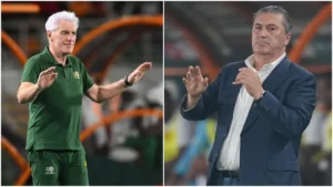 Hugo Broos and José Peseiro during AFCON games