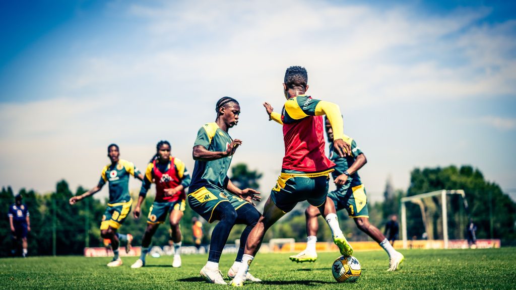 Kaizer Chiefs players working hard at training.