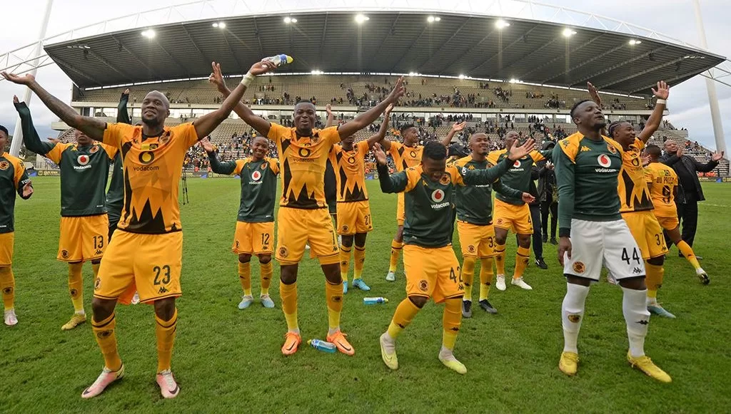 Kaizer Chiefs players celebrates a victory in the DStv Premiership