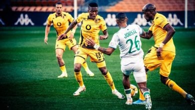 Kaizer Chiefs players in action against AmaZulu FC in the DStv Premiership