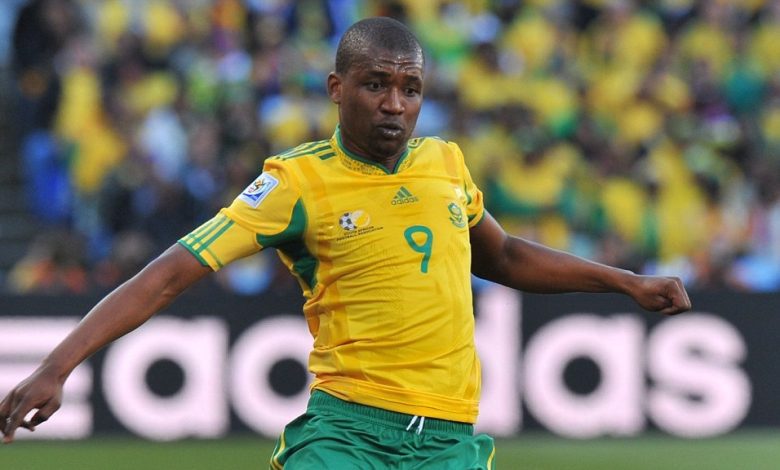 Katlego Mphela in action for Bafana Bafana.