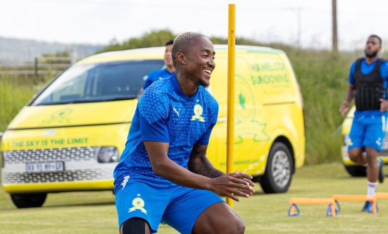 Lebohang Maboe working hard at training.