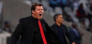 Luc Eymael on the touch line for Free State Stars