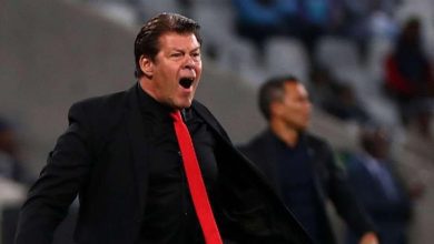Luc Eymael on the touch line for Free State Stars