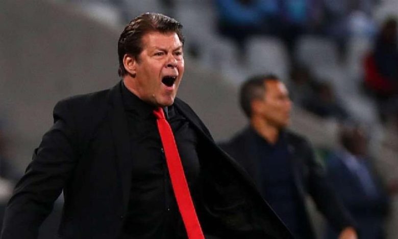 Luc Eymael on the touch line for Free State Stars